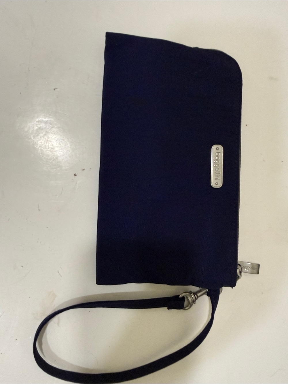 NW/OT - Baggallini Navy Wristlet Pouch with Silver Accents